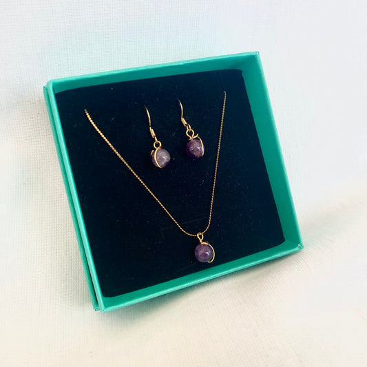 Coffret amethyste 3 pièces