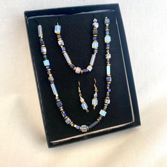 Coffret lapis lazuli 4 pièces